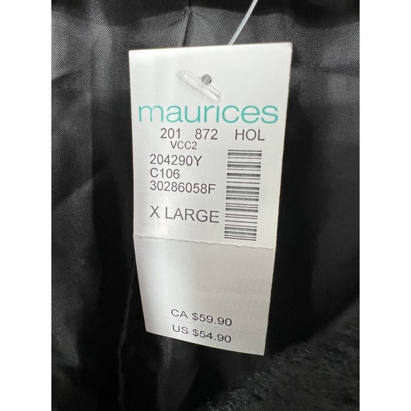 Maurice's black faux fur fully lined button front vest size XL new with tags - Picture 4 of 6